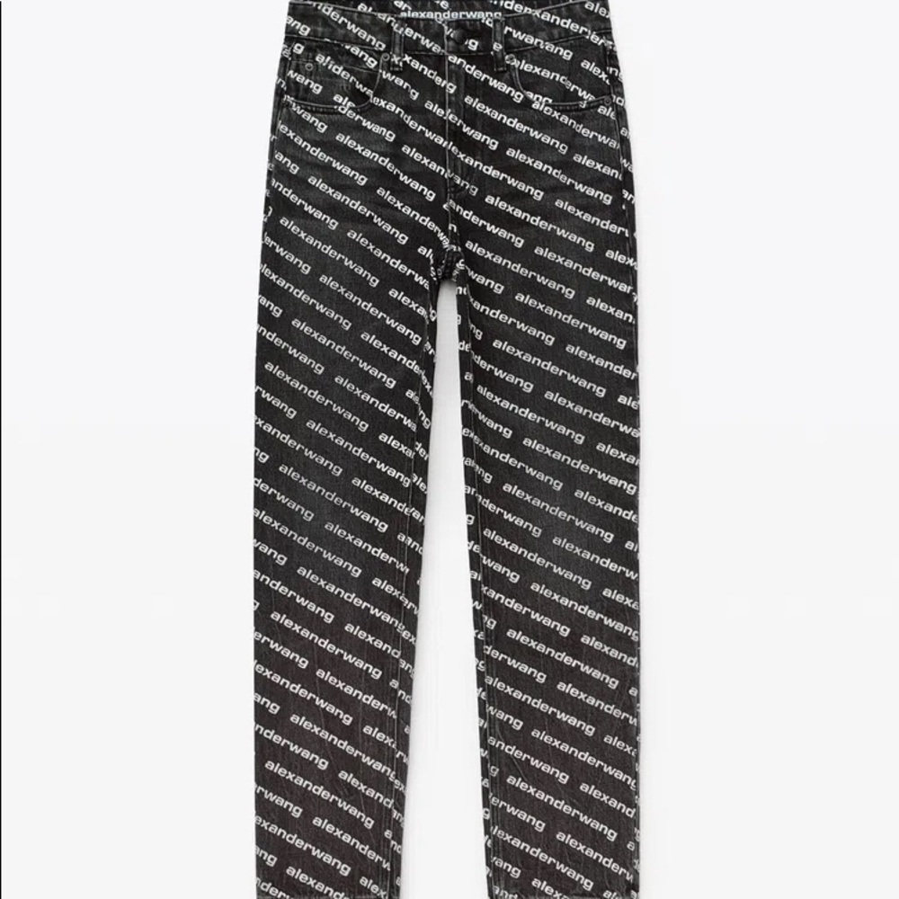 Alexander Wang all over denim grey aged denim size 26